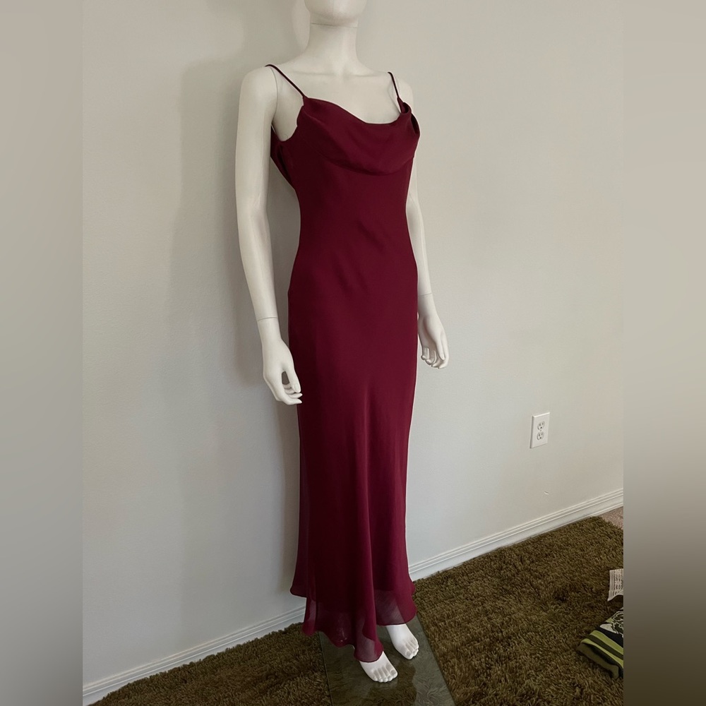 1990’s vintage bias cut red dark red wine slip maxi dress